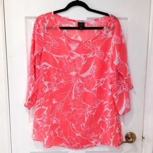 Worthington sheer coral blouse